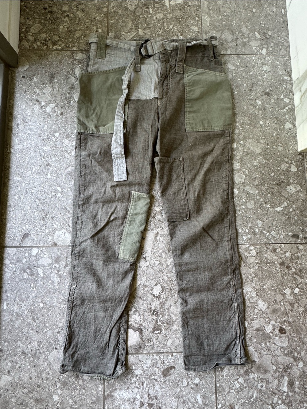 Women’s Patchwork Utility Pants in Olive and Gray Isabel Marant